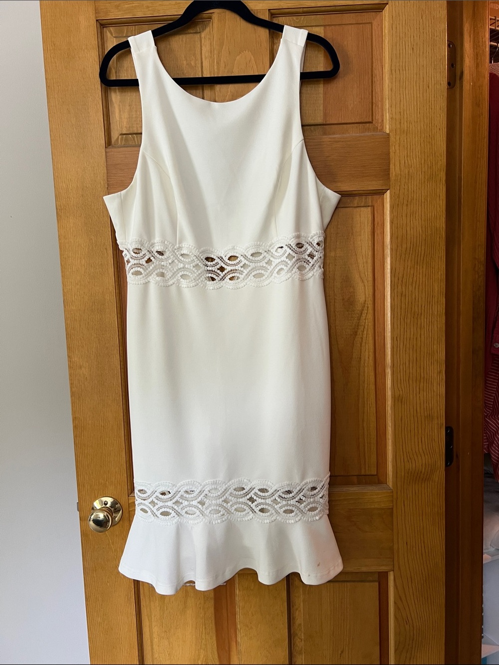 Lulu's Cream Lace-Trim Mini Dress